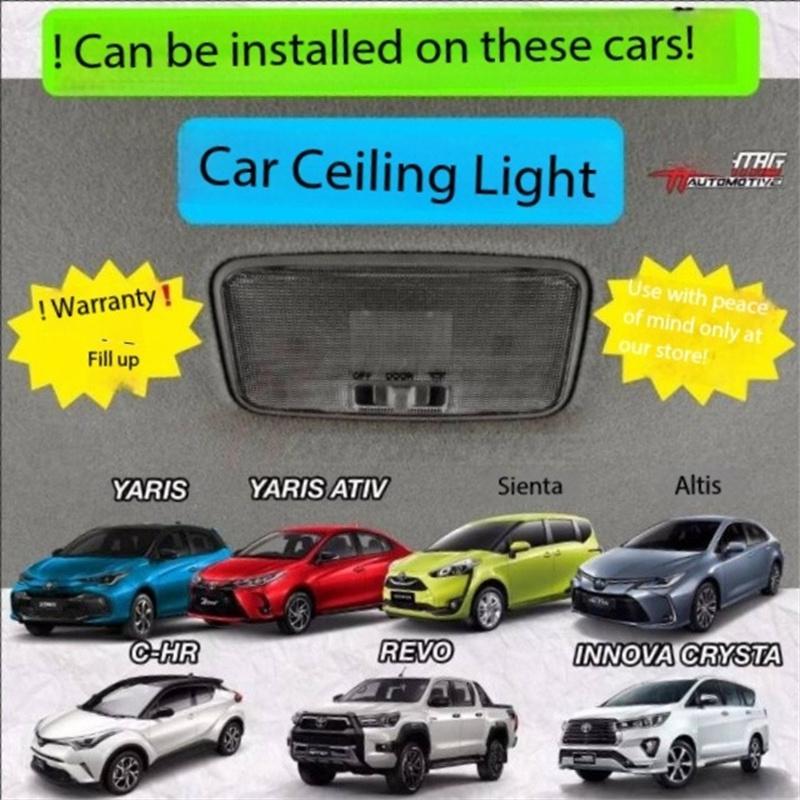 LED 6000K Car Interior Reading Lights Rear Dome Light for Toyota C-HR Prius Hiace RAV4 Reiz Mark X Yaris Vios