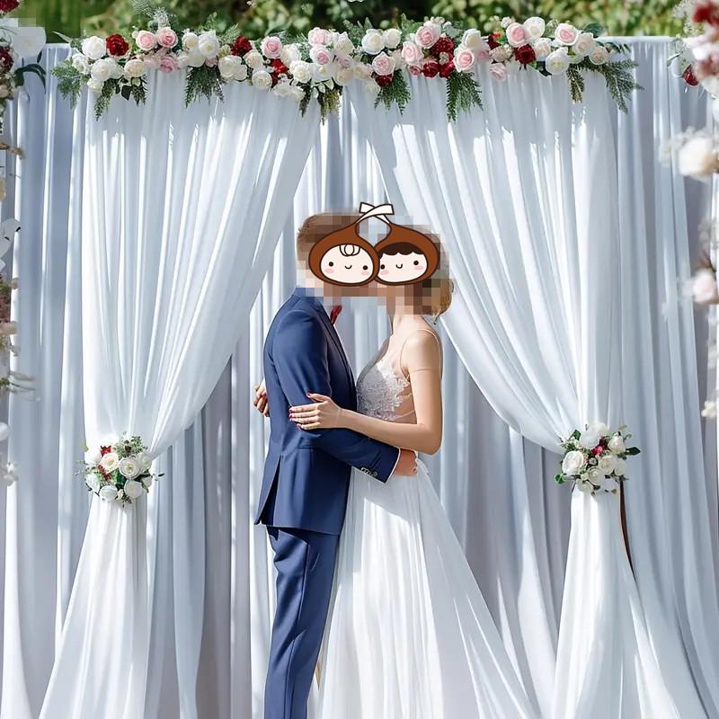 Wedding Silk Gauze Curtain Backdrop – Stage Decoration Prop