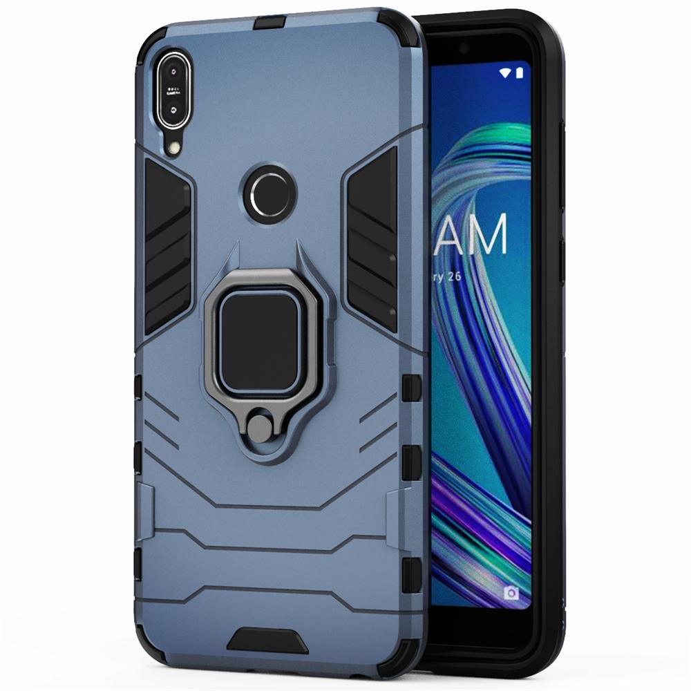

Чехол для ASUS ZB602KL Для ASUS Zenfone Max Pro M1 ZB601KL ZB602KL Ударопрочный Бронированный Чехол Магнитный Держатель с Кольцом-Держателем Max Pro M1 Max Pro M1 ZB601KL темно-синий