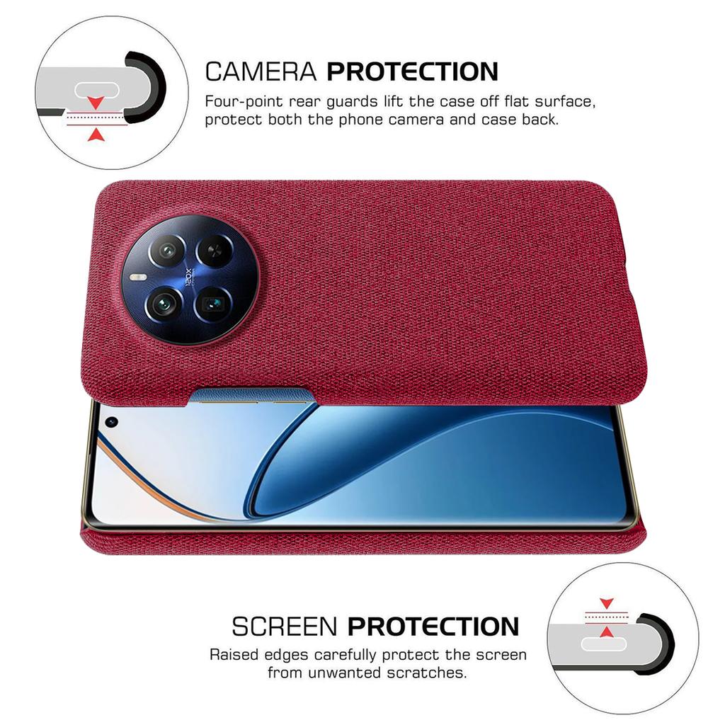 Für Realme 12 Pro 5G/12 Pro+ 5G Hülle Kratzfester PC+Stoff Smartphone Rückseitenschutz