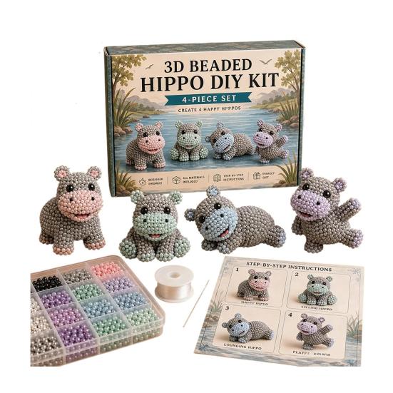 Beaded DIY Kit, Cute Mini Figures, Relaxing Craft Project, Vibrant Textures Craft Kit for Craft Beginners Enthusiasts