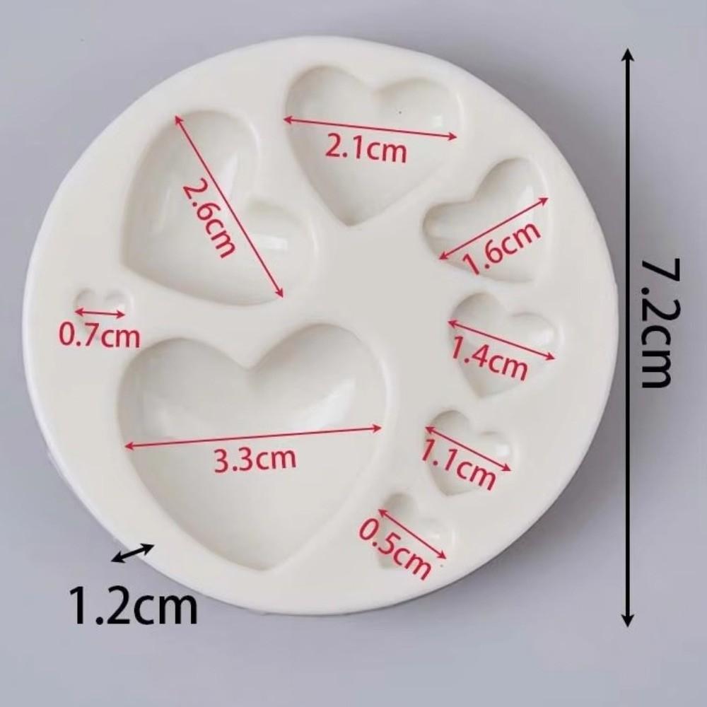 Cake Topper Mold 8 Cavity Silicone Mold Silicone Anti Stick Heart Mold Easy Demold Soft Fondant Mold Fondant Decoration