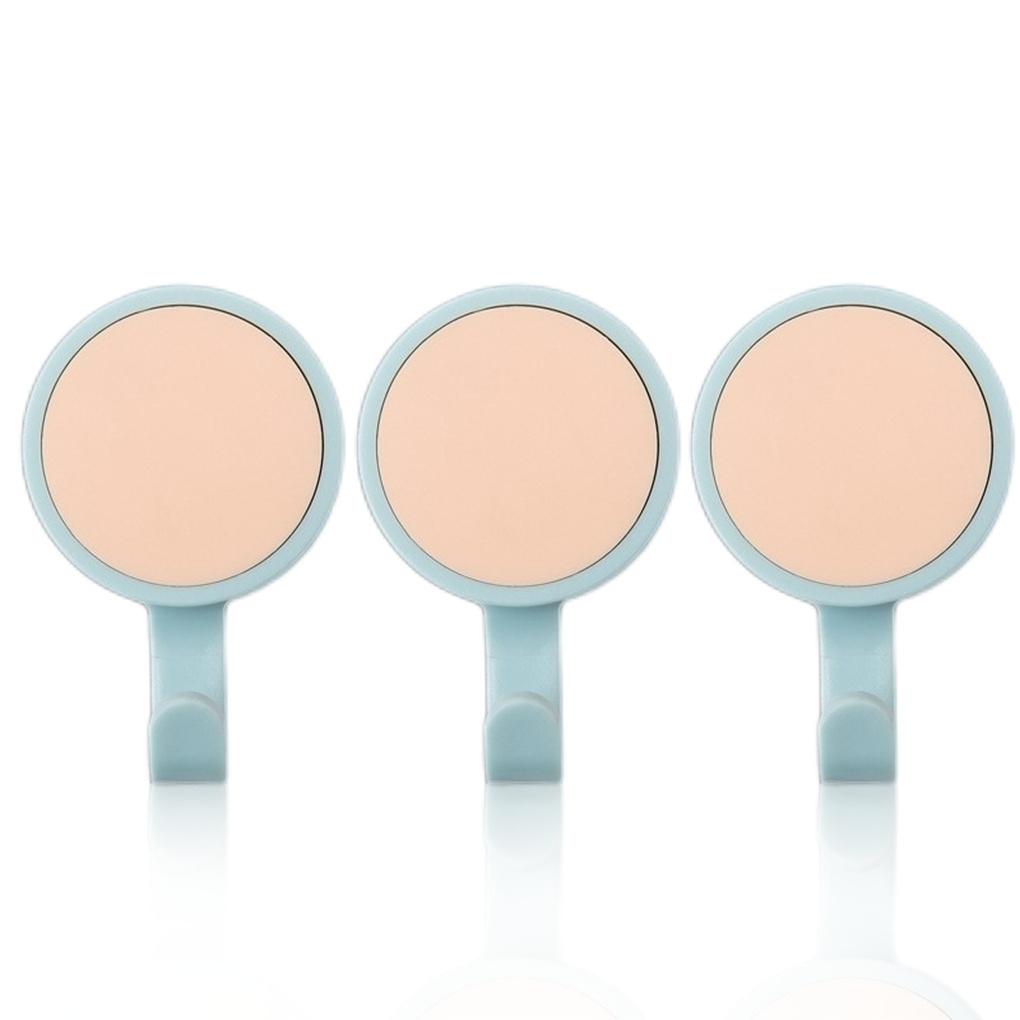 

Pack of 3 Hanger Portable 360 Degree Rotatable Round Self-adhesive Punch-free Bathroom Kitchen Wall Heavy Duty Hook светло-розовый
