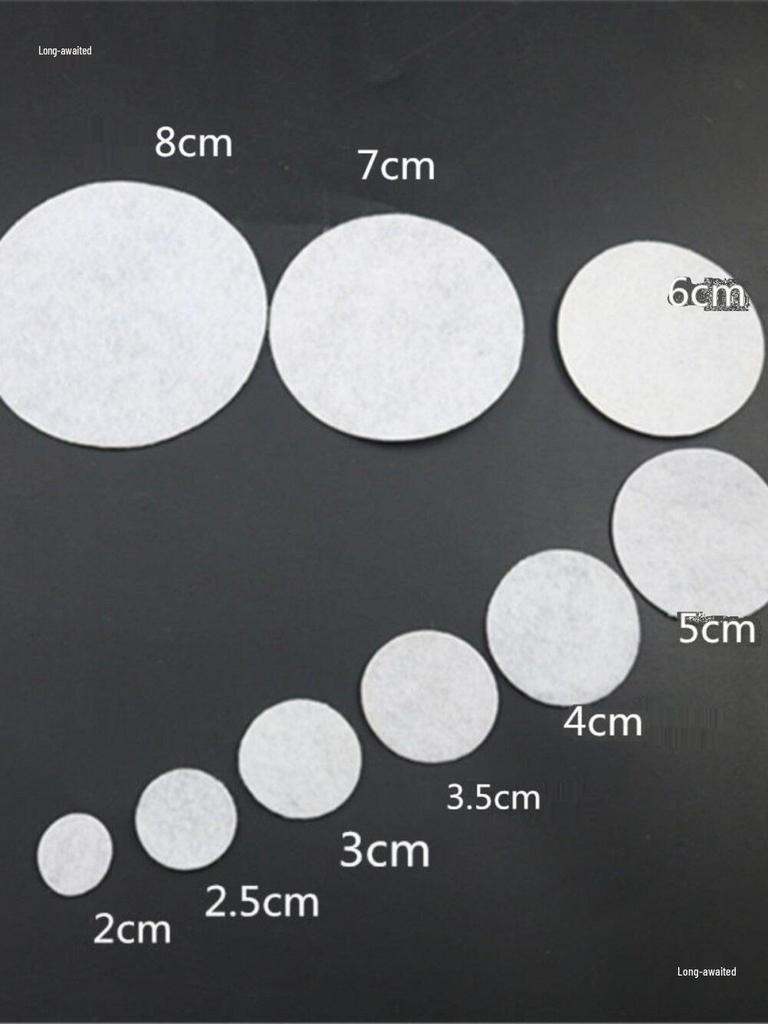 Bílé kulaté netkané podložky o tloušťce 2 mm pro DIY ozdoby do vlasů, doplňky a základní držáky (2-10 cm)