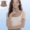 Ruffle Trim Face Cover for Women Sun Protections Half Face Mask with Neck Shielding for Outdoor Cycling Hiking Commuting