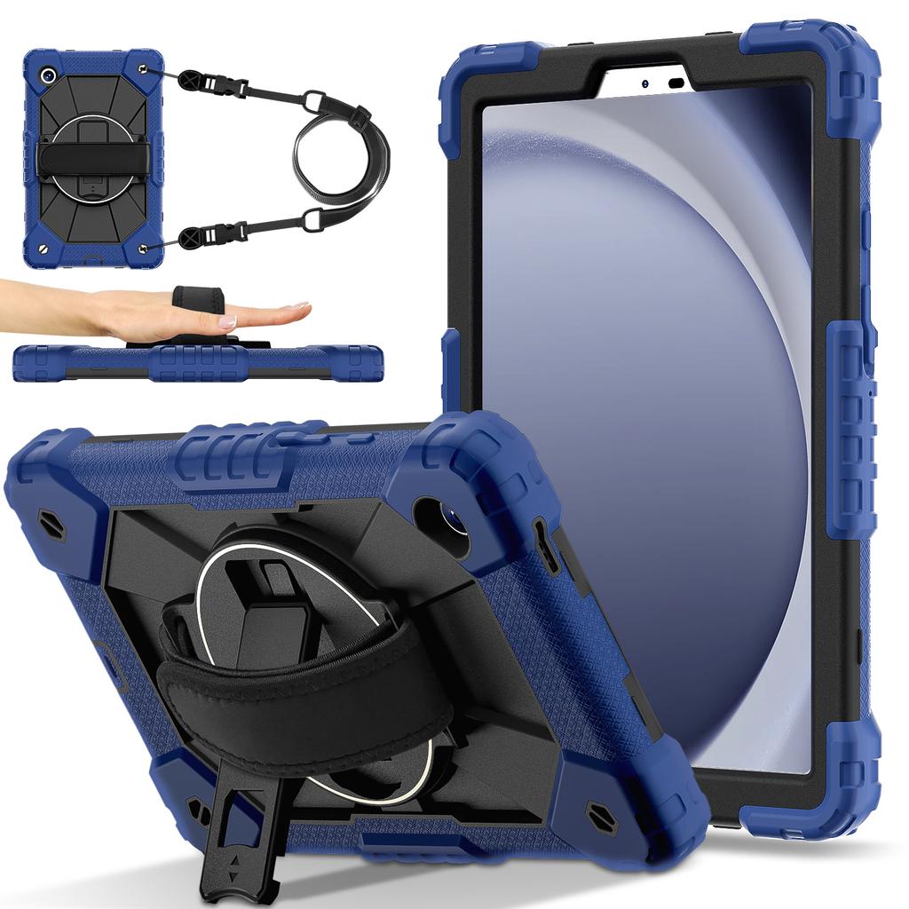 Rotatable Heavy Duty Case For Samsung Tab A11 A9 8.7 SM-X133 X135 X110 X115 X117 Armor Stand Cover With Shoulder Strap