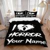 Custom Horror Heart Ghost Graphic Bedding Set Personalized Washable Custom 3Pcs Duvet Cover Pillowcases Soft Microfiber Home Bedroom Gift