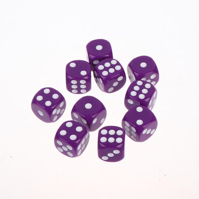 10Pcs Colorful Dice Acrylic Round Corner Cubes Dot Drinking Game Dice Accessories