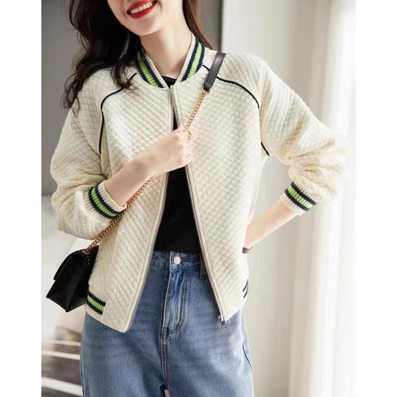 Early Spring Jacket for Women's New Korean Style White Baseball Uniform Casual Jacket Short Special Top