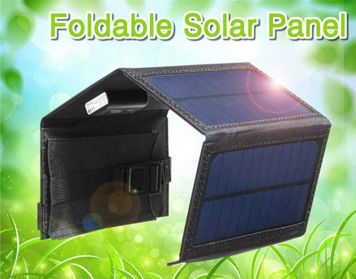 20W Foldable Solar Charger with 5V USB for Outdoor Portable Phone Charging
