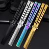 1pc Foldable Comb Stainless Steel Practice Training Butterfly Knife Comb Beard & Moustache Brushes Hairdressing Styling Tool