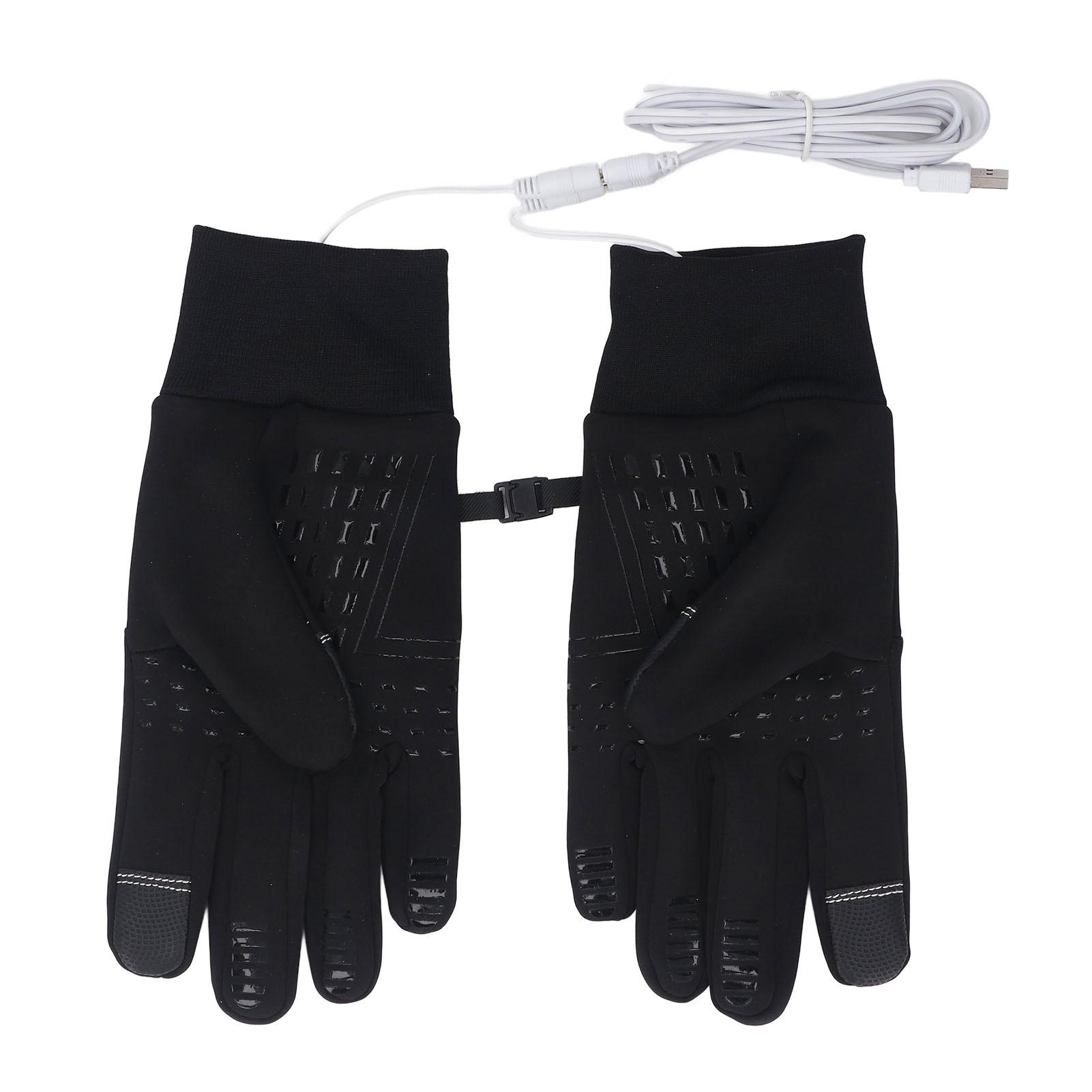 

USB Heated Gloves Touchscreen Anti Slip Water Resistant Wind Proof Electric Winter Gloves for Man Woman