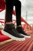 Men's Fashion Faux Leather Flat Heeled Boots Bootie CPyramid Long Boots Black Shoes