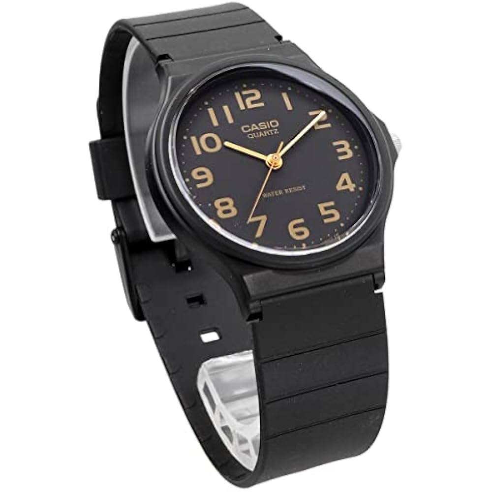 [Casio] CASIO Analog Watch, Cheap Casio MQ-24-1B2L, Urethane Strap, Unisex, Black & Gold Arabic N...
