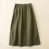 Skirt Women Summer Casual Versatile Elastic High Waist Loose Skirt Oversize Stretchy Cotton Dresses