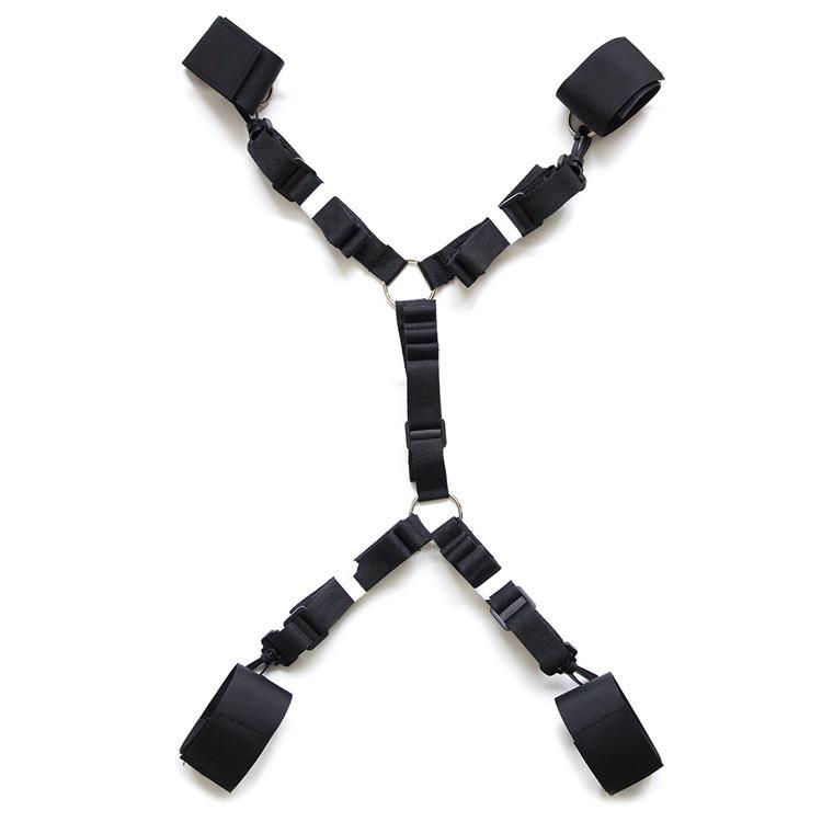Bedroom Bondage Boutique Adjustable Belt Under Mattress Sex Toys for Couples SM Bed Fetish Restraint,Wrists 4 Ankle Cuffs