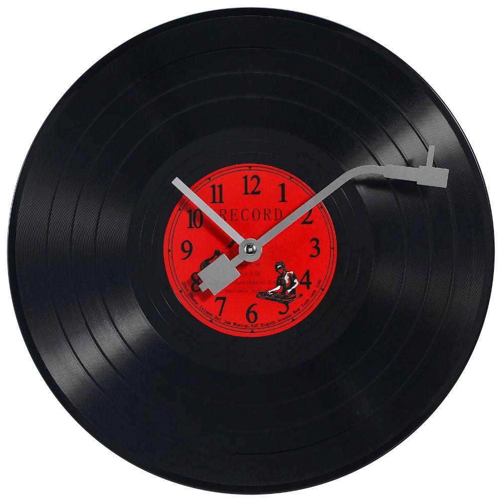 Ultra-Quiet Vinyl Record Wall Clock Vintage Music Decor Household Wall Clock Gift