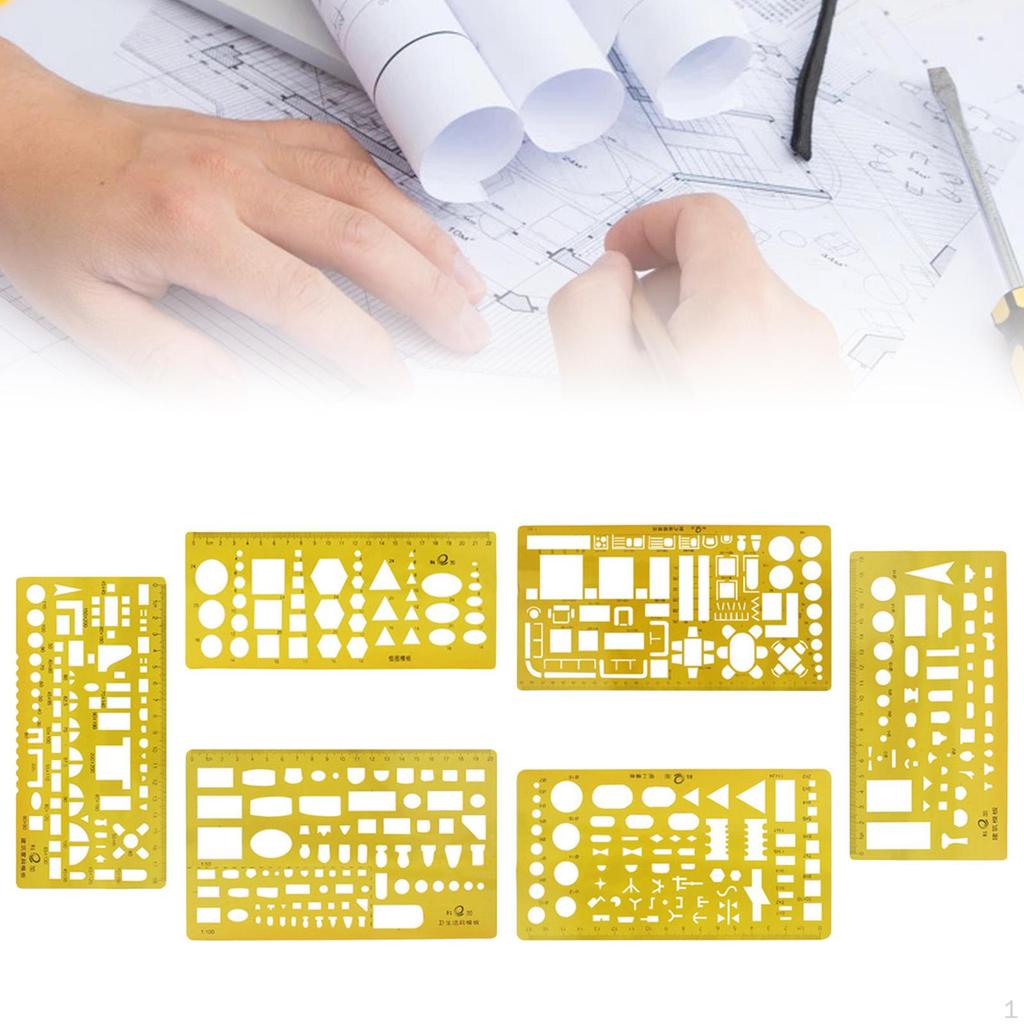 Landscape Templates Ruler Set Drainage Drafting Tools Measuring Symbols Orange Stencil for bathroom