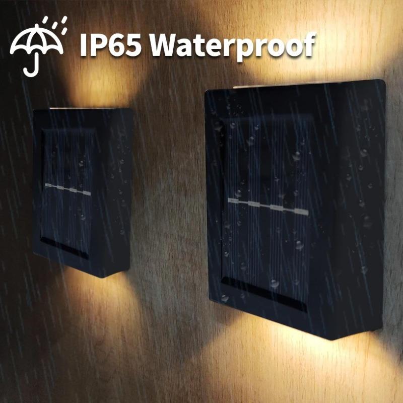 2LED Outdoor Solar Wall Lamp LED Solar Garden Light Waterproof Up And Down Glow Wall Light For Balcony yard Street Landscape Decor