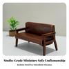 Miniature Wooden Sofa Toy Padded Furniture Detailed for DIY Miniatures, Crafters