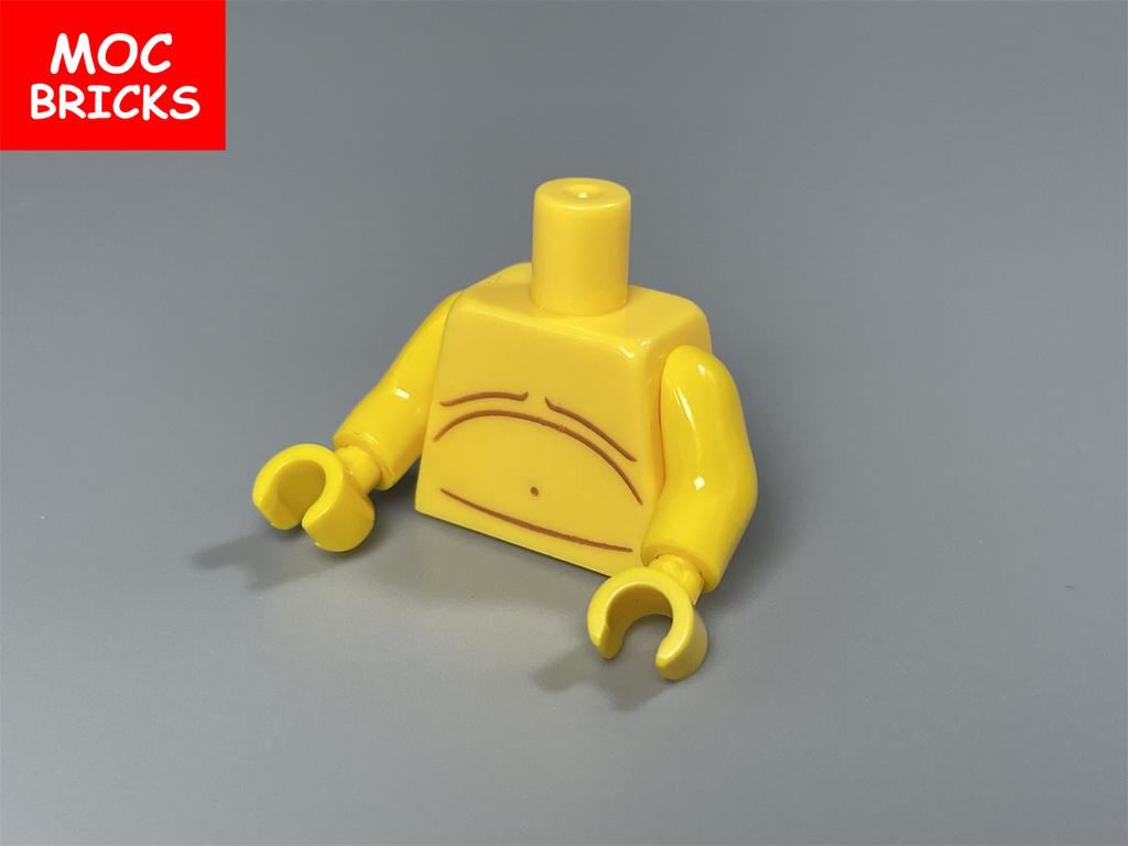 10pcs MOC Bricks Torso Body Man Muscle Pants 4cm Figure Part Particles Assembled Building Blocks Children's Toys