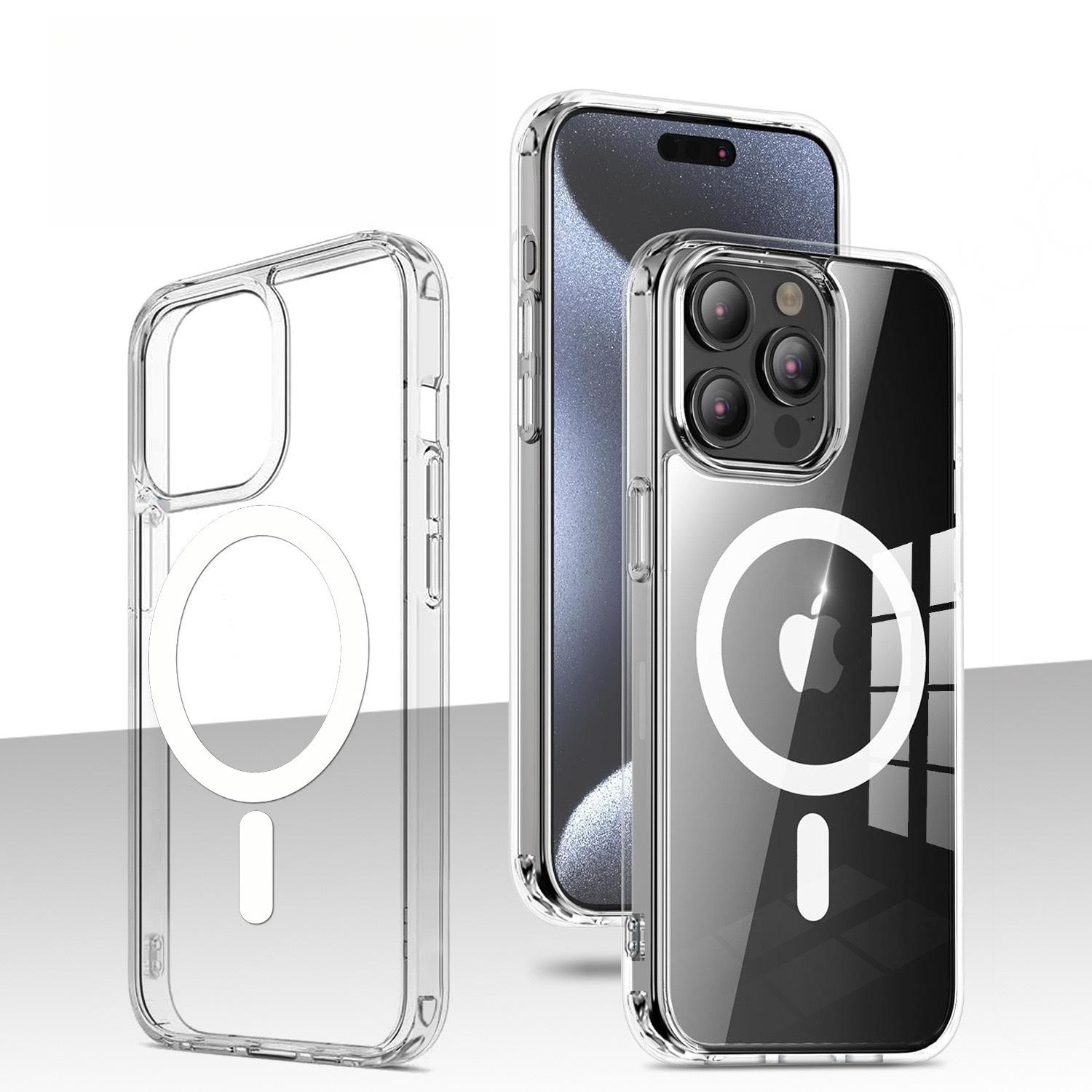 

Applicable To IPhone16 Magnetic Suction Phone Case Apple 15 Transparent Anti-fall XS Protective Case XR Samsung S24 FE