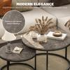 Industrial Nesting Coffee Table Set Of 2 Round Coffee Tables Living Room Table With Faux Marbled Top And Steel Frame