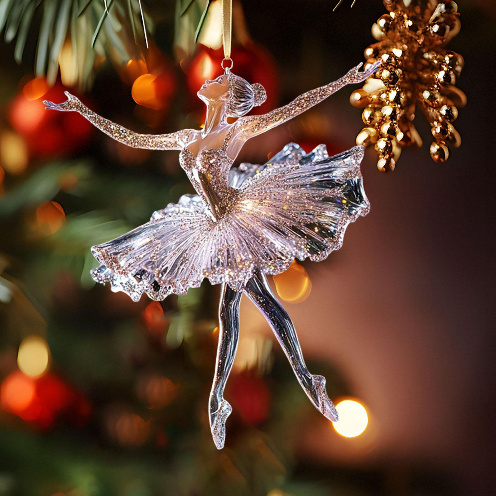 

Подвесное украшение на елку Рождественский декор 2D Блестящая балерина Прозрачный
