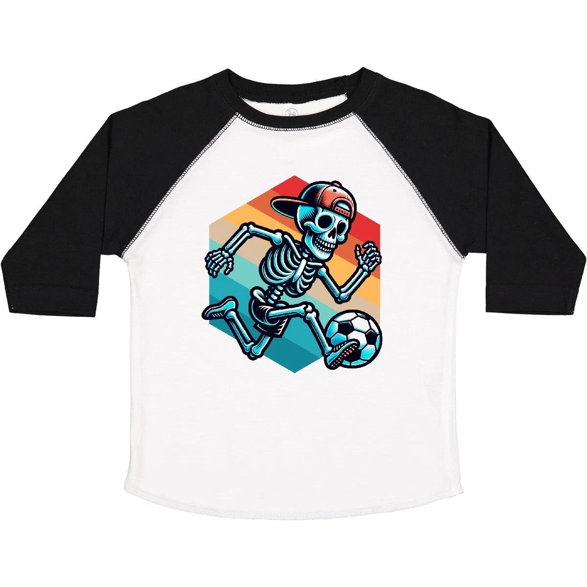 Inktastic Funny Soccer Skeleton Toddler kids boys T-Shirt Sunset Ball Apparel Kids Boys 150