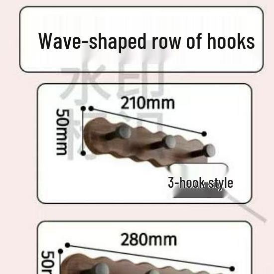 Solid Wood No-Drill Wall-Mounted Clothes Hook for Hallway/Wardrobe
