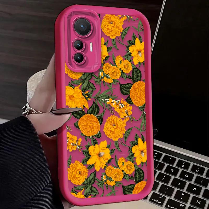 Krásné pouzdro se slunečnicemi pro Xiaomi Poco F7 F6 F5 F4 F3 M5s C65 C75 C71 X7 X6 X5 X4 GT X3 NFC M7 M6 Pro 4G 5G Měkký zadní kryt