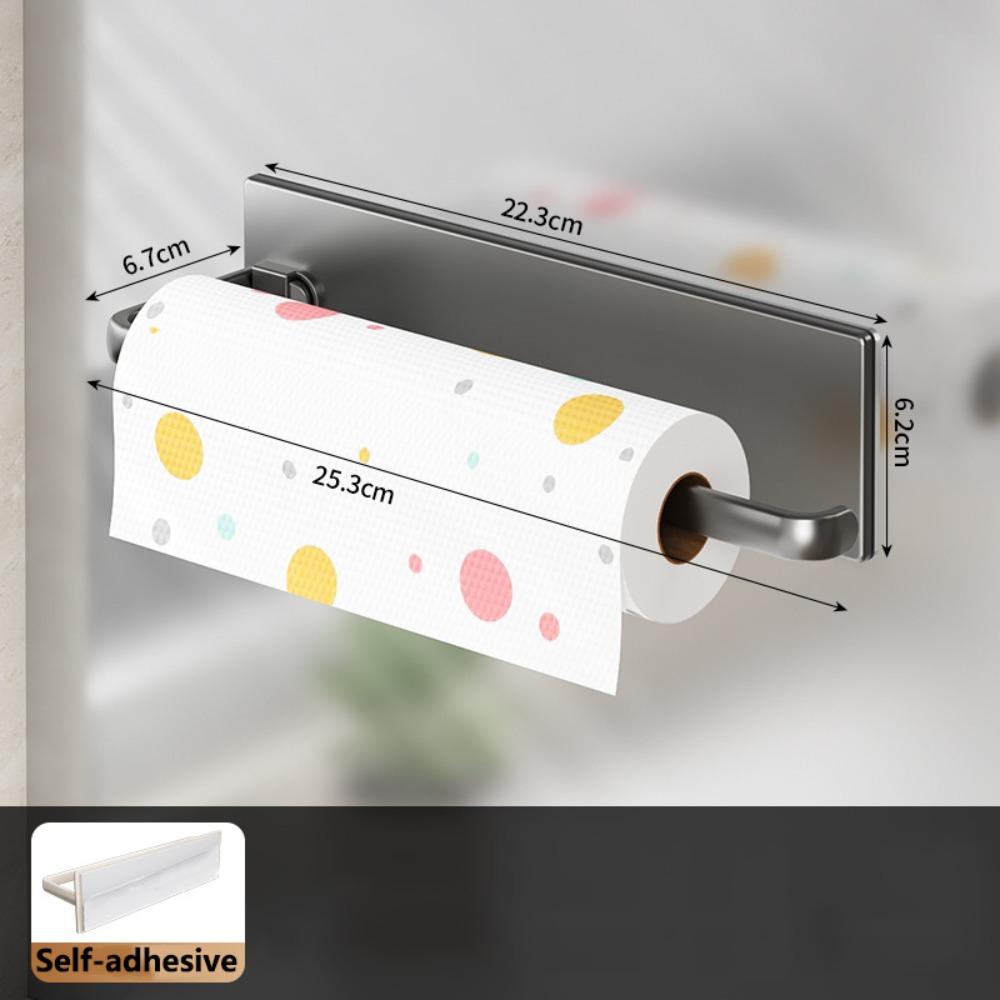 Wall-mounted Magnetic Tissue Holder Non Drilling Kitchen Towel Holder  Kitchen Self-adhesive-Grey