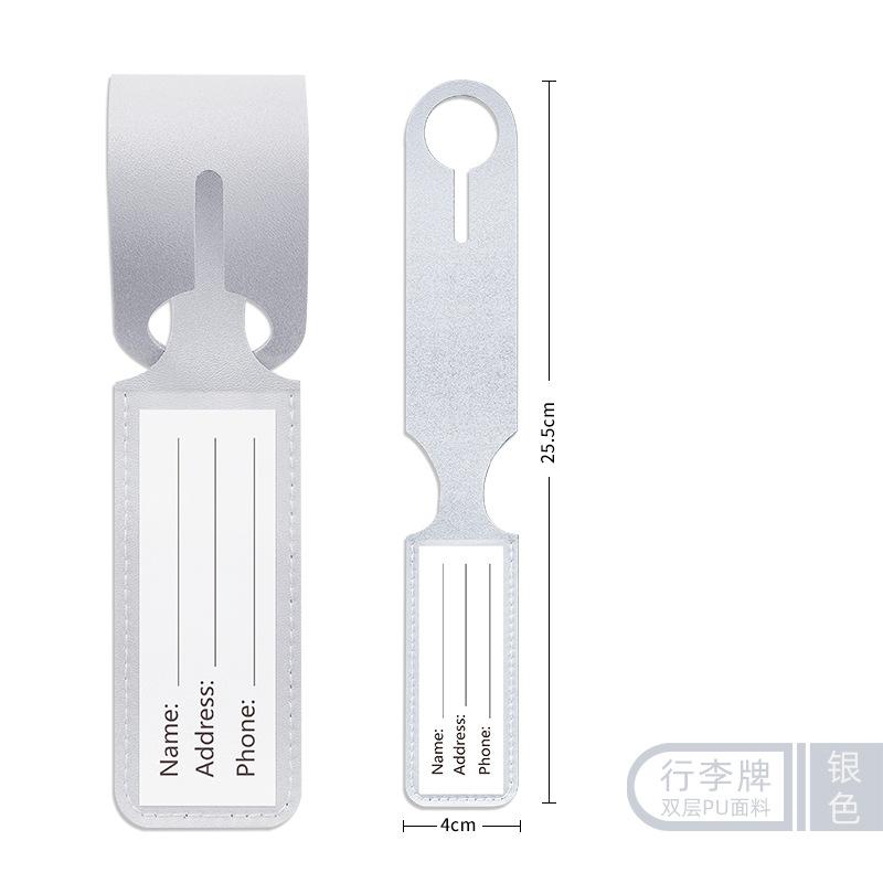 Fashion Cute Luggage Tag PU Anti Loss Travel Luggage Tag Solid Color Luggage Tags Suitcase Tag ID Name Label Travel Accessories