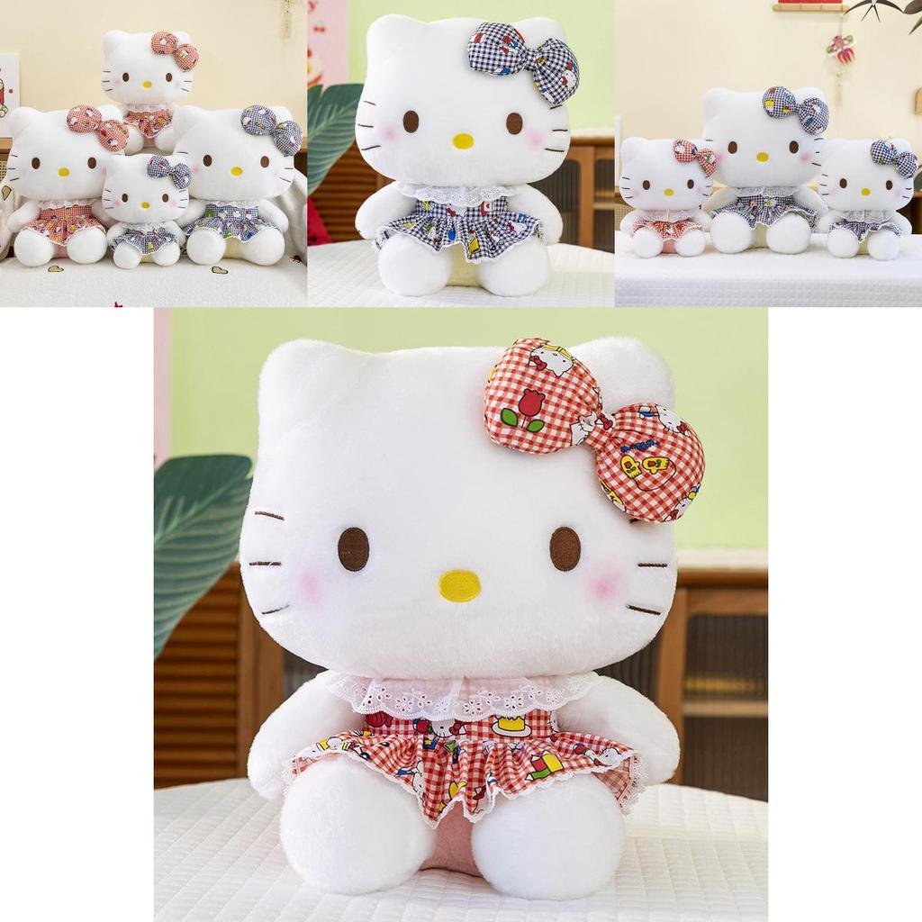 Adorable Kt Cat Plush Toy Soft Hello Kitty Doll Cute Bow Design For Collectors