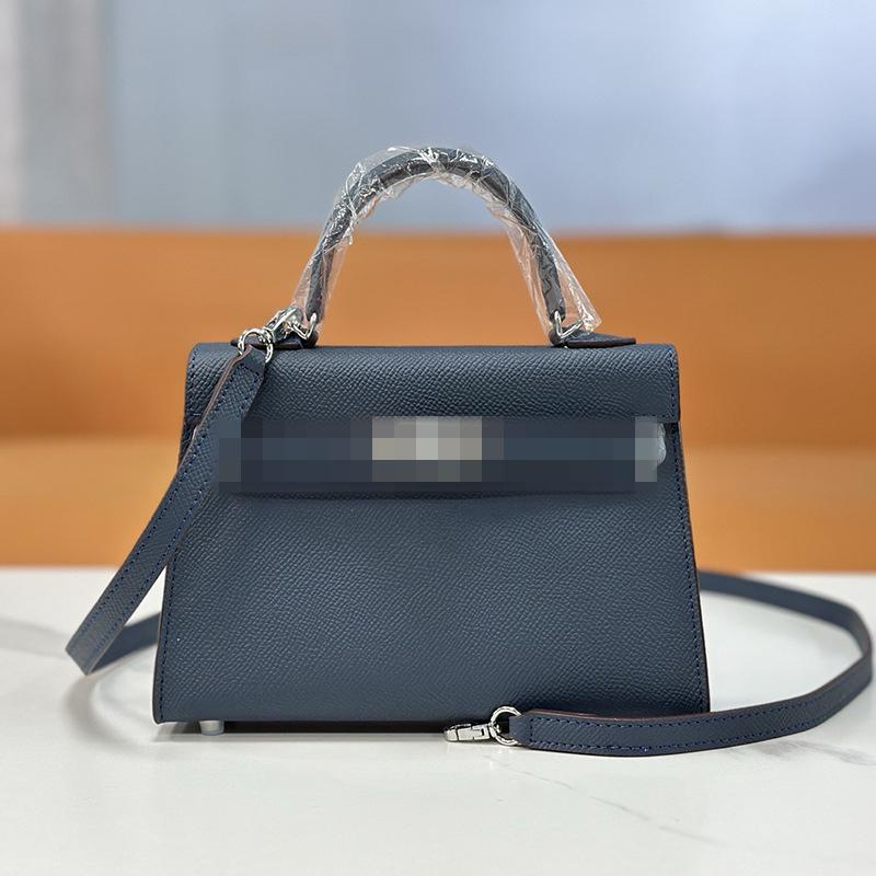 Second Generation Palm Print Cowhide Mini Small Keli Handbag 2025 New Bag Women's Commuter Versatile Shoulder Messenger Bag