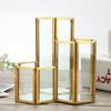 Simple Sexangle Combination Glass Pen Holder,Makeup Brush Holder Desk Organizer Storage