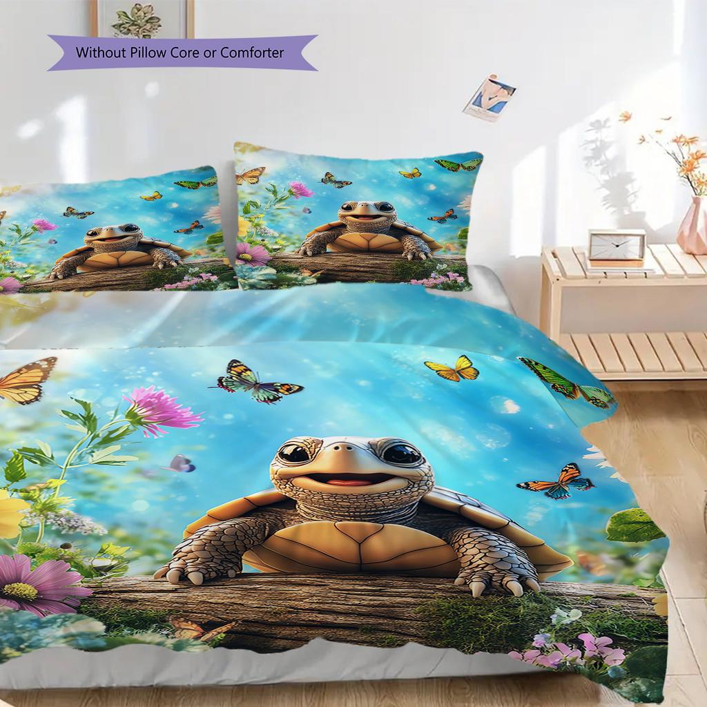 Juego de Colcha con Estampado de Carey Funda de Colcha Funda de Almohada Decoración del Hogar Regalo de Cumpleaños (1 * funda nórdica + 2 * fundas de almohada, sin núcleo)