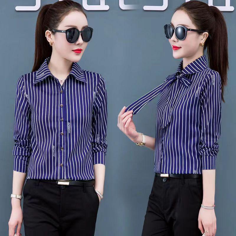 2024 Women's Korean Style Professional Long Sleeve Blouse