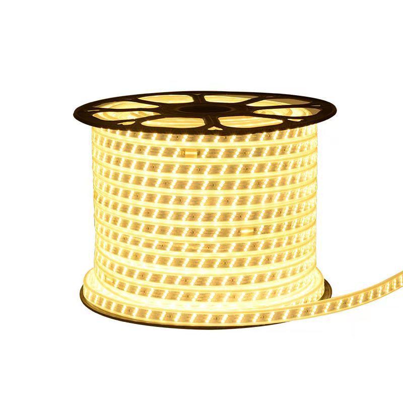 Waterproof 220V LED Strip Lights: Tri-Color, Self-Adhesive, Extra Bright for Living Room, Ceiling Trough, and Outdoor Use
