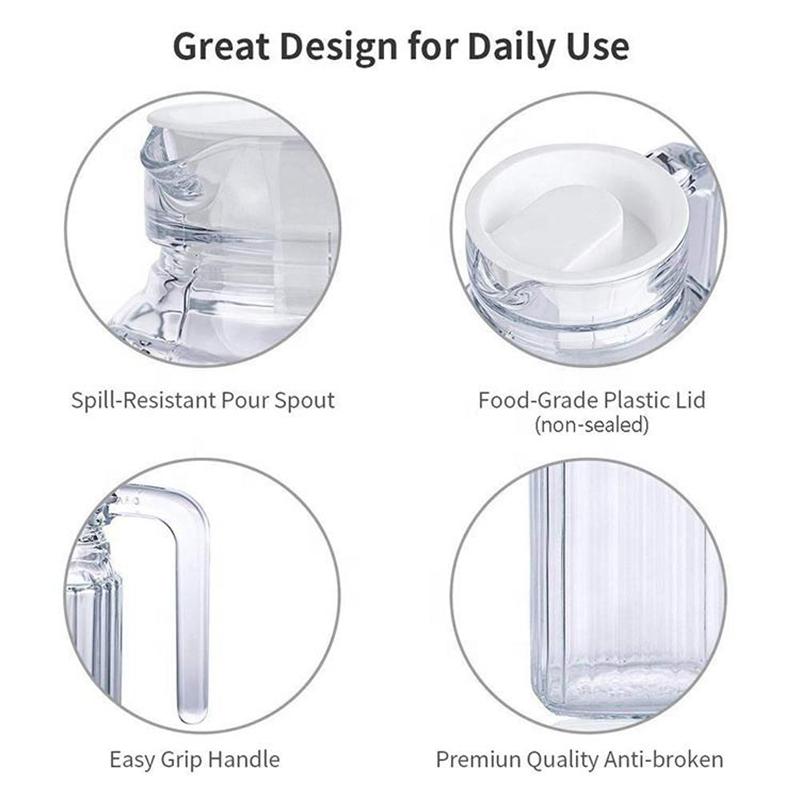 1.1L Water Jug Plastic Transparent Juice Tea Milk Kettles Large Capacity Bar Party Wine Beer Bottle Kitchen Drink Storage Pot