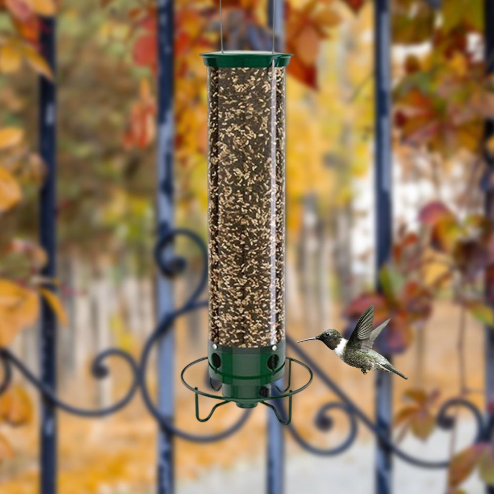 No Toxic Bird Drinker Feeder Squirrel-Proof 5 Pounds Spin Food Feeder Metal Tray Bird Feeder Large Capacity for Forest Park