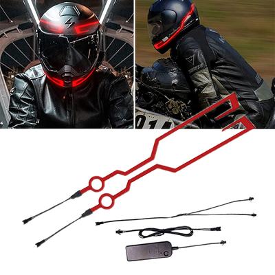 2pcs Motorcycle Helmet Night Riding Cold Light Signal Flashing Strip LED Luminous Sticker Strip DIY Helmet Cold Light Film