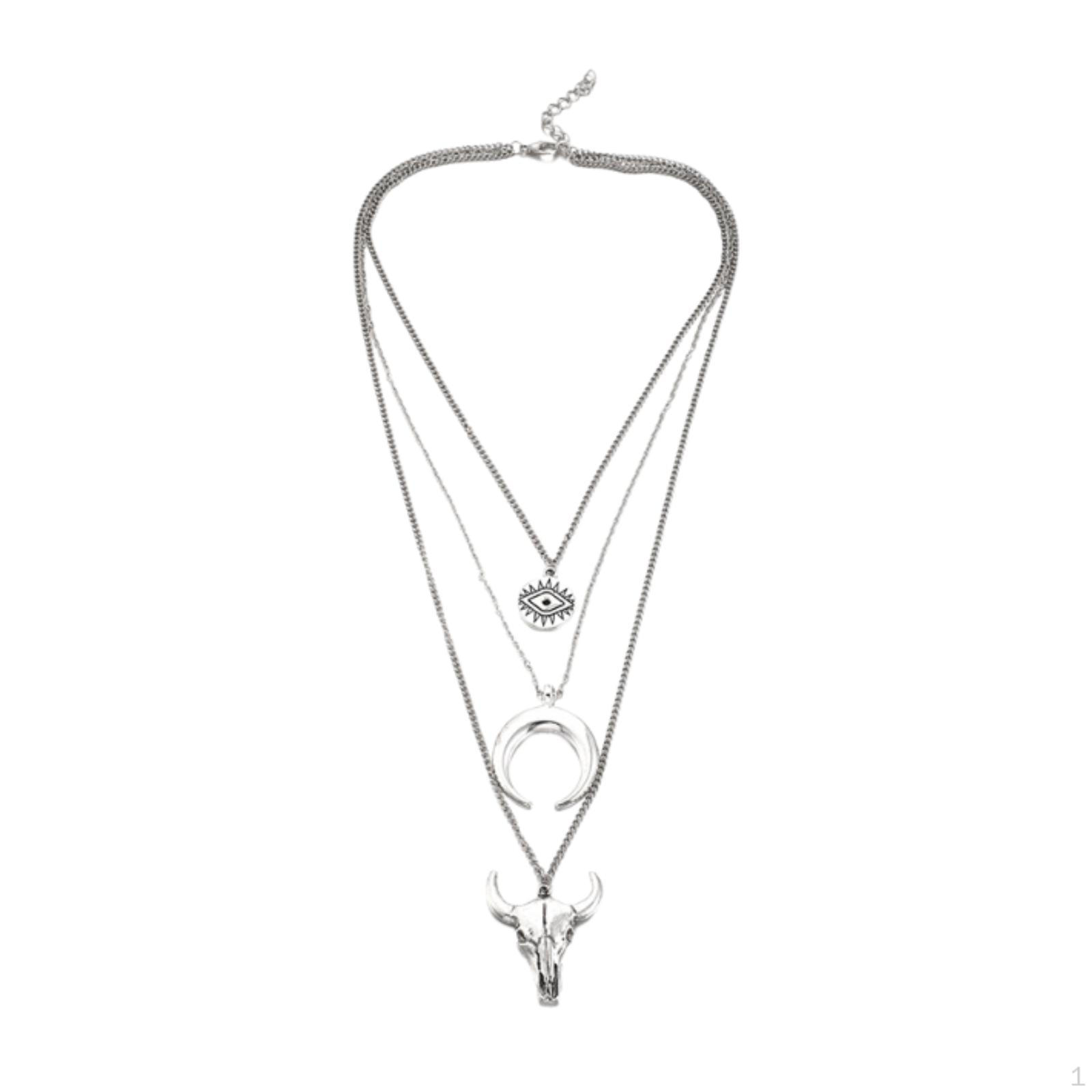 

Богемное многослойное ожерелье, Цепочка с геометрической подвеской, Ретро, Ювелирные изделия, Стильный сглаз для женщин, Западный