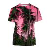 Hawaiian Style T-Shirts Palm Tree Pattern 3D Print Men Women Short Sleeve T Shirt Oversized Harajuku Y2k Tees Man Tops Clothing