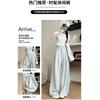 White milk husband suit pants spring new women's pants women's thin high-waisted straight-leg pants loose and lazy wide-leg pants