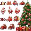 12/24 Pcs Christmas Wooden Pendants Xmas Tree Hanging Ornaments Home Party Christmas Decor Navidad New Year Gifts