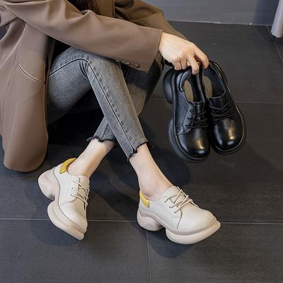 Thick Bottom Heightened Small Leather Shoes Single Shoes Casual Loafers
