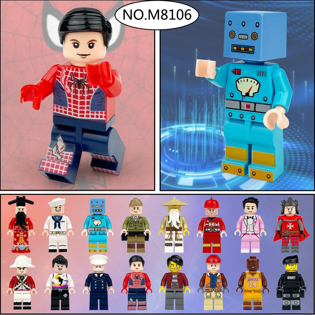 M8106 Stavebnice Miniaturní Policista Bůh Bohatství Voják Pirát Robot Hračka Sada
