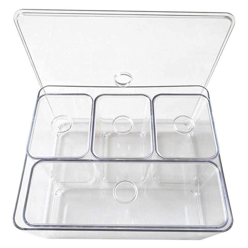 A25F-Clear Drawer Organizers Plastic Storage Box Set Stationery Makeup Boxes Transparent Bin System прозрачный