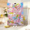 Plant Cherry Blossom Throw Lightweight  Flannel Blanket Soft Skin-friendly for Summer Cooling